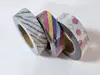 Set 3 role washi tape, benzi adezive decorative cu sclipici, multicolore