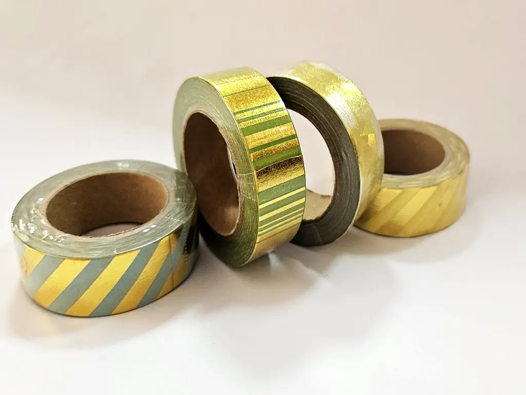 Set 4 role washi tape, benzi adezive decorative aurii