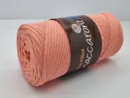 Snur din bumbac, Maccaroni Cotton Cord roz somon, 3 mm grosime