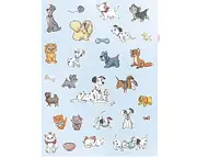 Set 27 stickere Disney Cats and Dogs, Komar, planşă de 50x70 cm