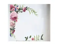 Sticker perete, Folina, decor floral mov, 80x80 cm