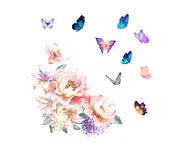 Stickere flori şi fluturi, Folina KSY26, în nuanţe pastel