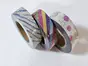 Set 3 role washi tape, benzi adezive decorative cu sclipici, multicolore